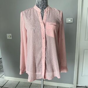 KUT from the Kloth button up top blouse size small casual sheer see-through